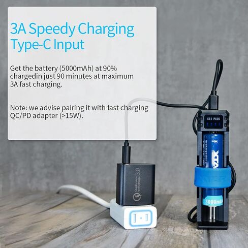 XTAR Battery Charger SC1 Plus 18650 Battery Charger Power Ban.k Function 3A Fast Charger for Rechargeable Batteries Li-ion 18650 21700 26800 and 1.2V Ni-MH D Battery in Saudi Arabia