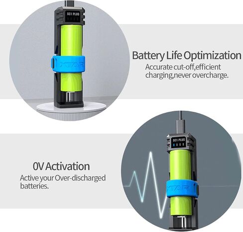 XTAR Battery Charger SC1 Plus 18650 Battery Charger Power Ban.k Function 3A Fast Charger for Rechargeable Batteries Li-ion 18650 21700 26800 and 1.2V Ni-MH D Battery in Saudi Arabia