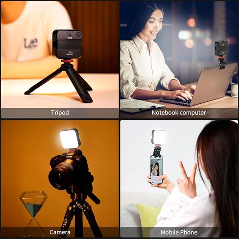 VRIG FD54 LED مصباح فيديو على الكاميرا، مصابيح كاميرا LED صغيرة قابلة لإعادة الشحن 2000 مللي أمبير في الساعة، CRI95+ قابلة للتعتيم 2500-7500K إضاءة فائقة السطوع للصور والفيديو in Kuwait