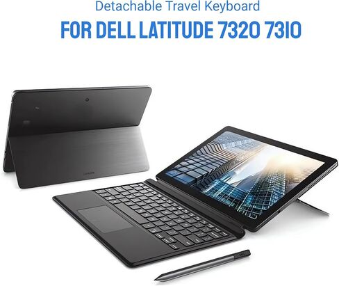 لوحة مفاتيح للسفر قابلة للفصل لجهاز Dell Latitude 7320 7310، لوحة مفاتيح بديلة أصلية جديدة بدون خياطة لوحة مفاتيح كمبيوتر محمول بإضاءة خلفية مع لوحة لمس لأجهزة Dell in Kuwait