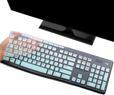 Keyboard Cover Skin Protector for Logitech MK295 MK275 MK270 Wireless Keyboard, Logitech K200 K260 K270 K275 K295 MK200 MK260 Ultra Thin Desktop PC Silicone Keyboard Cover-Colorful in Kuwait