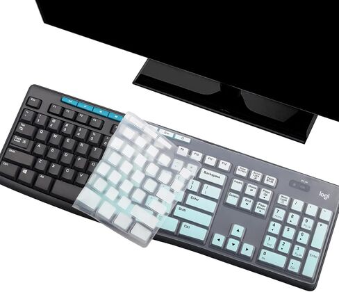 Keyboard Cover Skin Protector for Logitech MK295 MK275 MK270 Wireless Keyboard, Logitech K200 K260 K270 K275 K295 MK200 MK260 Ultra Thin Desktop PC Silicone Keyboard Cover-Colorful in Kuwait