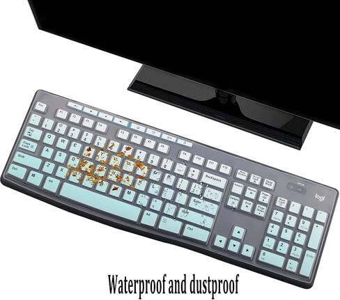 Keyboard Cover Skin Protector for Logitech MK295 MK275 MK270 Wireless Keyboard, Logitech K200 K260 K270 K275 K295 MK200 MK260 Ultra Thin Desktop PC Silicone Keyboard Cover-Colorful in Kuwait