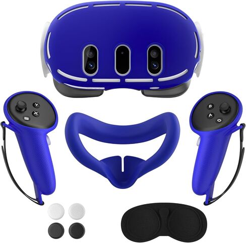 ملحقات DUXICEPIN لـ Meta Quest 3، غطاء حماية من السيليكون لـ Oculus Quest 3، غطاء غطاء متضمن، غطاء للوجه، غطاء مقبض وحدة التحكم، غطاء العدسة، أغطية عصا التحكم زوجان (ليس لقاعدة الشحن) in Kuwait