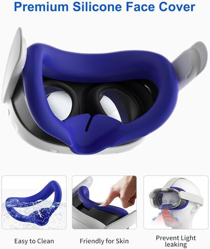 ملحقات DUXICEPIN لـ Meta Quest 3، غطاء حماية من السيليكون لـ Oculus Quest 3، غطاء غطاء متضمن، غطاء للوجه، غطاء مقبض وحدة التحكم، غطاء العدسة، أغطية عصا التحكم زوجان (ليس لقاعدة الشحن) in Kuwait