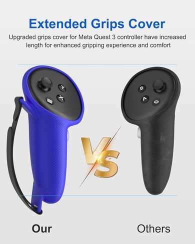 ملحقات DUXICEPIN لـ Meta Quest 3، غطاء حماية من السيليكون لـ Oculus Quest 3، غطاء غطاء متضمن، غطاء للوجه، غطاء مقبض وحدة التحكم، غطاء العدسة، أغطية عصا التحكم زوجان (ليس لقاعدة الشحن) in Kuwait