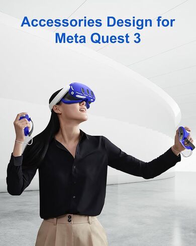 ملحقات DUXICEPIN لـ Meta Quest 3، غطاء حماية من السيليكون لـ Oculus Quest 3، غطاء غطاء متضمن، غطاء للوجه، غطاء مقبض وحدة التحكم، غطاء العدسة، أغطية عصا التحكم زوجان (ليس لقاعدة الشحن) in Kuwait