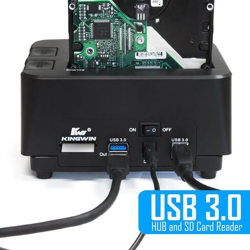 Kingwin USB 3.0 Hard Drive Docking Station for 2.5" & 3.5" SATA HDD/SSD, Hot Swap, Tool-Free, UASP Support, 5Gbps High-Speed Transfer, PC Laptop Backup & Storage. in Kuwait