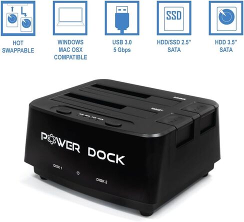 كينج وين قاعدة توصيل القرص الصلب بمنفذ USB 3.0 الى ساتا/SSD مع وظيفة استنساخ بدون اتصال متوافق مع قرص صلب ساتا 2.5 انش/3.5 انش (ساتا I/II/III). تصميم خالٍ من الأدوات، يدعم محركات 2x8TB وUASP in Kuwait