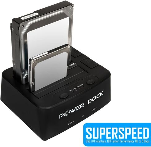 كينج وين قاعدة توصيل القرص الصلب بمنفذ USB 3.0 الى ساتا/SSD مع وظيفة استنساخ بدون اتصال متوافق مع قرص صلب ساتا 2.5 انش/3.5 انش (ساتا I/II/III). تصميم خالٍ من الأدوات، يدعم محركات 2x8TB وUASP in Kuwait