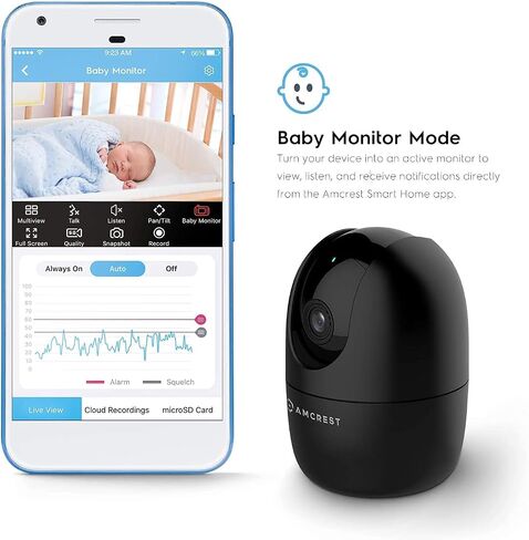 Amcrest 1080P WiFi Camera Indoor, Nanny Cam, Dog Camera, Sound & Baby Monitor, Human & Pet Detection, Motion-Tracking, 2.4Ghz Only, Pan/Tilt Wireless IP Camera, Night Vision, Smart Home ASH21-B in Saudi Arabia