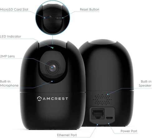 Amcrest 1080P WiFi Camera Indoor, Nanny Cam, Dog Camera, Sound & Baby Monitor, Human & Pet Detection, Motion-Tracking, 2.4Ghz Only, Pan/Tilt Wireless IP Camera, Night Vision, Smart Home ASH21-B in Saudi Arabia