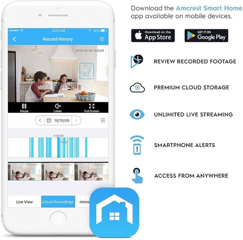 Amcrest 1080P WiFi Camera Indoor, Nanny Cam, Dog Camera, Sound & Baby Monitor, Human & Pet Detection, Motion-Tracking, 2.4Ghz Only, Pan/Tilt Wireless IP Camera, Night Vision, Smart Home ASH21-B in Saudi Arabia