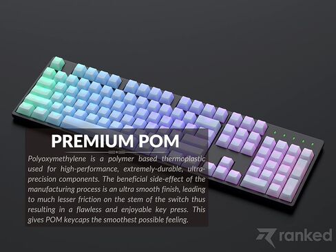 مجموعة مفاتيح POM Jelly Premium المصنفة | بوم بسمك 1.45 ملم | ملف تعريف Cherry للوحة المفاتيح الميكانيكية المخصصة (حبر أسود، 169 مفتاحًا) in Kuwait