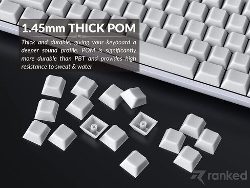 مجموعة مفاتيح POM Jelly Premium المصنفة | بوم بسمك 1.45 ملم | ملف تعريف Cherry للوحة المفاتيح الميكانيكية المخصصة (حبر أسود، 169 مفتاحًا) in Kuwait