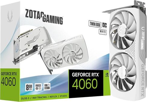 ZOTAC Gaming GeForce RTX 4060 8GB Twin Edge OC White Edition DLSS 3 8GB GDDR6 128-bit 17 Gbps PCIE 4.0 Compact Gaming Graphics Card, ZT-D40600Q-10M in Saudi Arabia