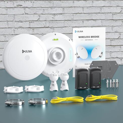 Wireless Bridge Point to Point Outdoor, Gigabit 5.8G WiFi Bridge Kit CPE988 – 5KM/3.1Miles Long Range Point to Point Wireless Bridge, P2P/P2MP, 24V POE 433Mbps Preconfigured Wireless Internet Bridge in Kuwait