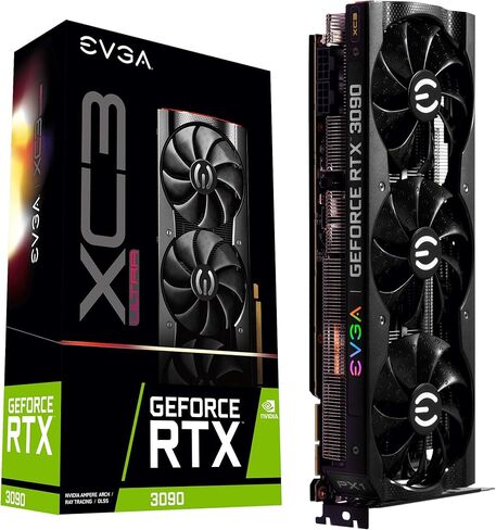 EVGA 24G-P5-3975-KR GeForce RTX 3090 XC3 Ultra Gaming، 24 جيجابايت GDDR6X، تبريد iCX3، ARGB LED، لوحة خلفية معدنية (متجددة) in Kuwait