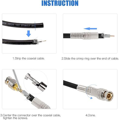 Glarks 15 Pack BNC Male Coaxial Connectors RG59 RG6 Coaxial Terminal Gold-Plated Screw On Brass Adapter for CCTV Home Security Surveillance Camera RG59 RG6 Video Transmission Coax Cables in Saudi Arabia