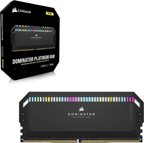 CORSAIR DOMINATOR PLATINUM RGB DDR5 RAM 64GB (2x32GB) 6600MHz CL32 Intel XMP iCUE Compatible Computer Memory - Black (CMT64GX5M2B6600C32) in Kuwait