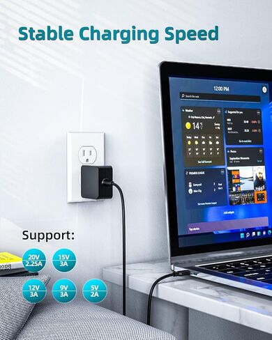 Charger for Asus Chromebook Laptop, (Safety Certified by UL), USB C Power Connector, 45W in Saudi Arabia