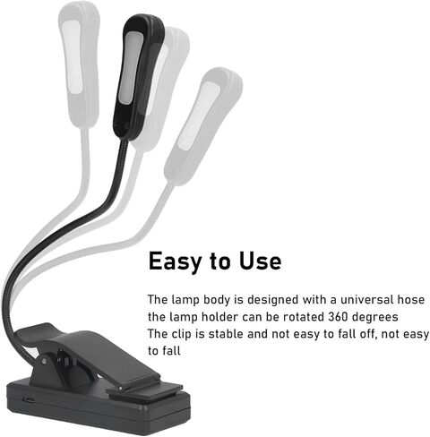 Weohoviy LED كتاب ضوء 3000K6500K 360 درجة خرطوم عالمي شحن USB محمولة ضوء للقراءة لسطح المكتب سرير النوم in Kuwait