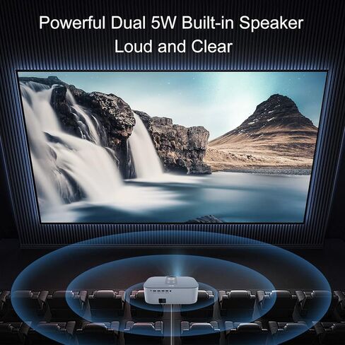 Smart Projector Integrate with Android TV 10, Artlii Play4 AutoFocus 5G WiFi Bluetooth Projector 4k Supported, Auto Keystone, FHD 1080P Outdoor Movie Projector Compatible W/iOS, Android in Kuwait