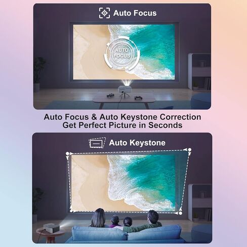 Smart Projector Integrate with Android TV 10, Artlii Play4 AutoFocus 5G WiFi Bluetooth Projector 4k Supported, Auto Keystone, FHD 1080P Outdoor Movie Projector Compatible W/iOS, Android in Kuwait