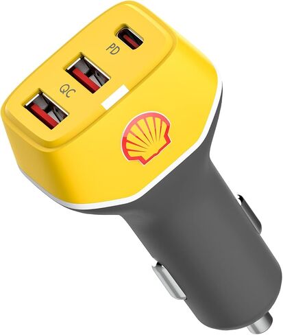 Shell Car Charger USB C, 63W 3 Port iPhone Car Charger Fast Charging,45W PD USB C for iPhone 13 /Pro/Max/Mini, iPad Pro/Air/Mini, MacBook Air/Pro, Google Pixel, Tablets, GPS. in Kuwait