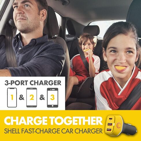 Shell Car Charger USB C, 63W 3 Port iPhone Car Charger Fast Charging,45W PD USB C for iPhone 13 /Pro/Max/Mini, iPad Pro/Air/Mini, MacBook Air/Pro, Google Pixel, Tablets, GPS. in Kuwait