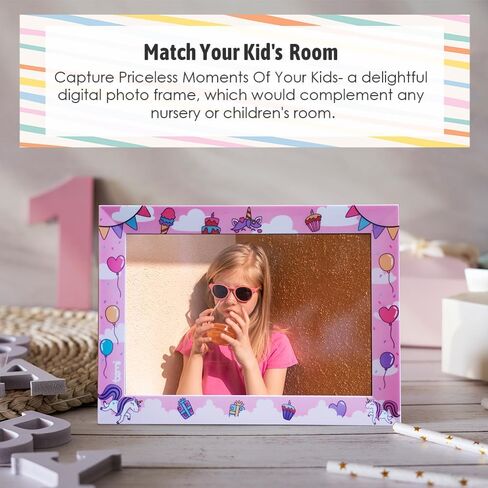 BEMI Frame with FRAMEO App 10.1 Inch Smart WiFi Kids Digital Photo Frame Pink 1280x800 IPS LCD Touch Screen, Built in 16GB Memory, Share Moments Instantly via Frameo App in Kuwait