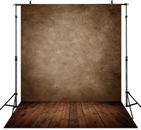 Allenjoy 5x7ft Soft Fabric Brown Wall with Wooden Floor Photography Backdrop Newborn Baby Photoshoot Abstract Portraits Photo Photographer Background Props in Kuwait