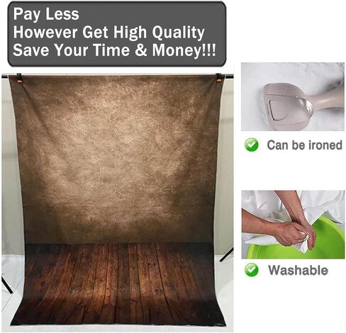 Allenjoy 5x7ft Soft Fabric Brown Wall with Wooden Floor Photography Backdrop Newborn Baby Photoshoot Abstract Portraits Photo Photographer Background Props in Kuwait