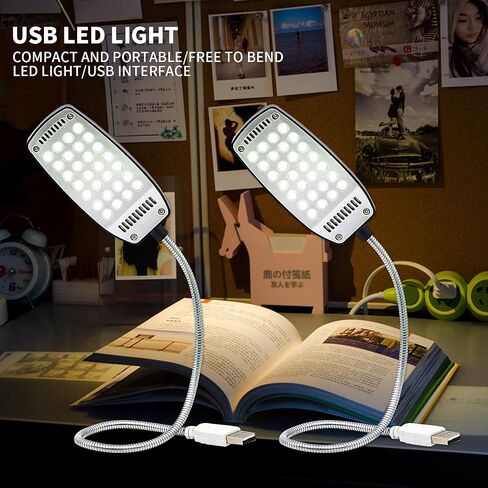 V TELESKY 2 قطعة 10 خرزات إضاءة USB LED مصباح مرن معقوفة مع أجهزة الكمبيوتر المحمول وسطح المكتب والكمبيوتر الشخصي ولوحة مفاتيح كمبيوتر MAC (أسود) in Kuwait