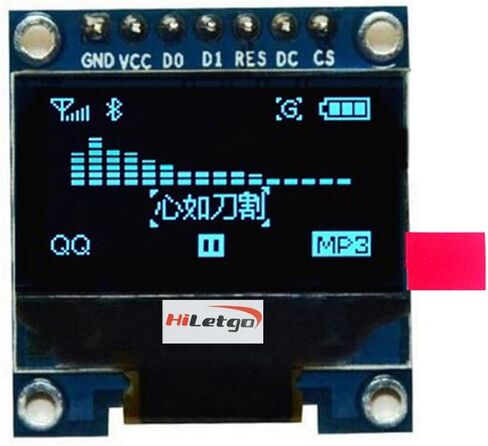 شاشة HiLetgo 0.96 بوصة SPI تسلسلية 128*64 12864 حرفًا شاشة OLED LCD SSD1306 لـ 51 STM32 Arduino لون الخط أصفر وأزرق in Kuwait