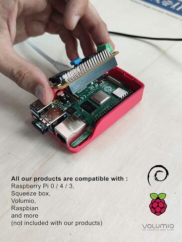 RASPIAUDIO Audio DAC Hat Sound Card for Raspberry PI5 All Models Pi4/ Pi Zero / Pi3 / Pi3B / Pi3B+ / Better Quality Than USB (Mic+_V3) in Kuwait