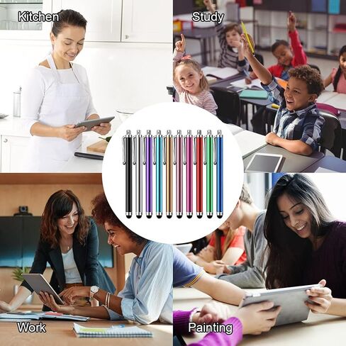 10 Pcs Stylus Pens for Touch Screens, Universal Capacitive Stylus Touch Screen Pens Compatible with iPad iPhone Samsung Kindle Tough Tablet Laptop and Other Smart Devices (10 Colors) in Kuwait