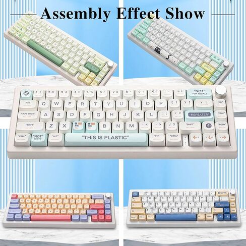 BOYI GMK67-65% طقم لوحة مفاتيح، بلوتوث قابل للتبديل السريع 5.0/2.4G/Type-C ثلاثي الوضع اللاسلكي RGB لوحة مفاتيح ميكانيكية PCB طقم لوحة تثبيت EVA حصيرة عزل الصوت، مجموعة لوحة مفاتيح مخصصة (أبيض + مقبض) in Kuwait
