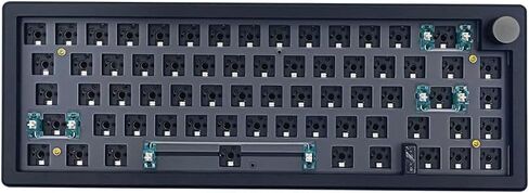 BOYI GMK67 Barebones Keyboard Kit,VIA Programmable Custom BT5.0/2.4GHz/Type-C Tri-Mode Gasket Mounted Hot Swap RGB 4000mAh Wireless 65% Mechanical Gaming Keyboard DIY Kit with Knob(White) in Saudi Arabia