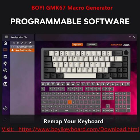 BOYI GMK67 Barebones Keyboard Kit,VIA Programmable Custom BT5.0/2.4GHz/Type-C Tri-Mode Gasket Mounted Hot Swap RGB 4000mAh Wireless 65% Mechanical Gaming Keyboard DIY Kit with Knob(White) in Saudi Arabia