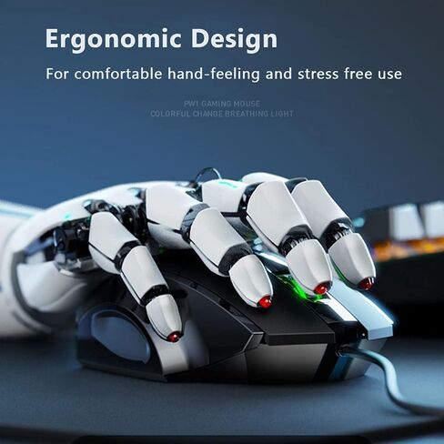 Censprin USB Computer Mouse Wired, Silent Click Corded Mouse 3-Button Wired Optical Mouse, Office and Home Mice, Ergonomic Shape for Windows Computers, Macs, iPad, PC and Laptops in Saudi Arabia