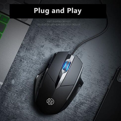 Censprin USB Computer Mouse Wired, Silent Click Corded Mouse 3-Button Wired Optical Mouse, Office and Home Mice, Ergonomic Shape for Windows Computers, Macs, iPad, PC and Laptops in Saudi Arabia