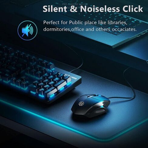 Censprin USB Computer Mouse Wired, Silent Click Corded Mouse 3-Button Wired Optical Mouse, Office and Home Mice, Ergonomic Shape for Windows Computers, Macs, iPad, PC and Laptops in Saudi Arabia