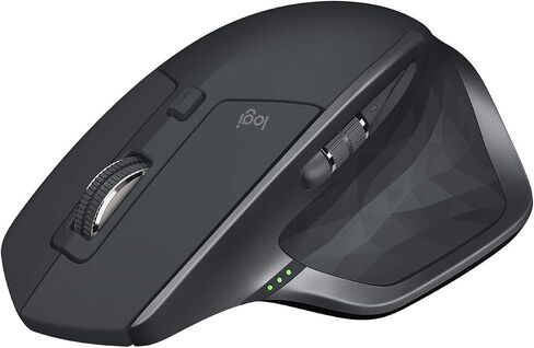 Logitech MX Master 2S Wireless Mouse, Multi-Device, Bluetooth or 2.4GHz Wireless with USB Unifying Receiver, 4000 DPI Any Surface Tracking, 7 Buttons, Fast Rechargeable, Laptop/PC/Mac/iPad - Graphite in Saudi Arabia