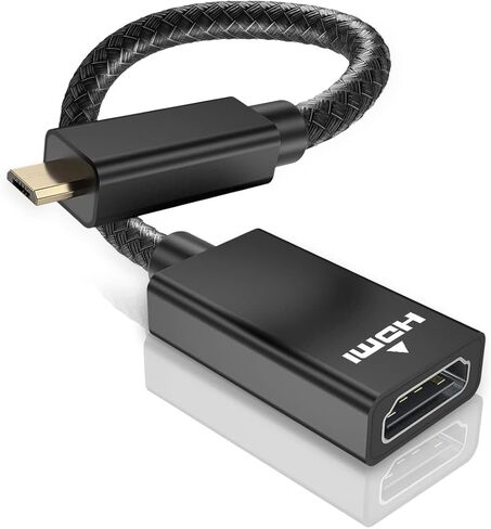 محول كابل Elebase Micro HDMI ذكر إلى HDMI أنثى، 4K/60 هرتز 0.67 قدم عالي السرعة من النوع D HDMI 2.0 موصل لـ Raspberry Pi 4 4b Model B، GoPro Black Hero 7 6 5 4، كاميرا Sony A6300، Nikon B500 in Kuwait