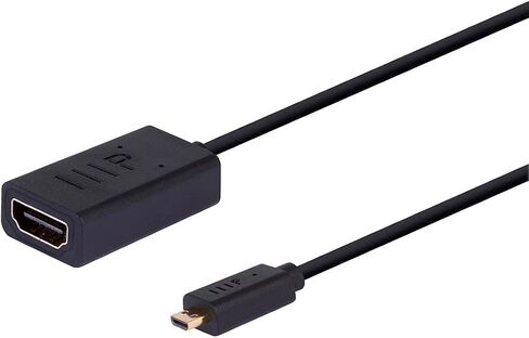 Monoprice 4K Small Diameter High Speed HDMI Female to Micro HDMI Male Passive Cable - 3 Feet - Black | 4K@60Hz, 18Gbps, 36AWG, Compatible with GoPro Hero 7 Black Hero 5 4 6 in Saudi Arabia