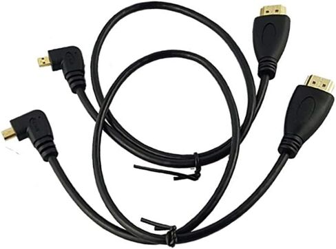 كابل Seadream بزاوية Micro HDMI إلى HDMI 2 حزمة 1.64 قدم 50 سم 90 درجة زاوية مايكرو HDMI ذكر إلى موصل كابل HDMI ذكر (2 حزمة لكل زاوية يمنى وزاوية يسرى) in Kuwait