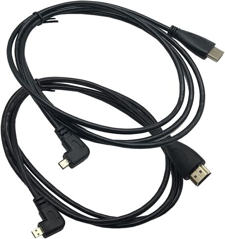 كابل Seadream بزاوية Micro HDMI إلى HDMI 2 حزمة 1.64 قدم 50 سم 90 درجة زاوية مايكرو HDMI ذكر إلى موصل كابل HDMI ذكر (2 حزمة لكل زاوية يمنى وزاوية يسرى) in Kuwait