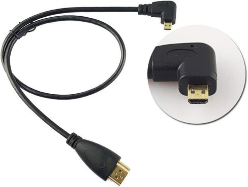 كابل Seadream بزاوية Micro HDMI إلى HDMI 2 حزمة 1.64 قدم 50 سم 90 درجة زاوية مايكرو HDMI ذكر إلى موصل كابل HDMI ذكر (2 حزمة لكل زاوية يمنى وزاوية يسرى) in Kuwait