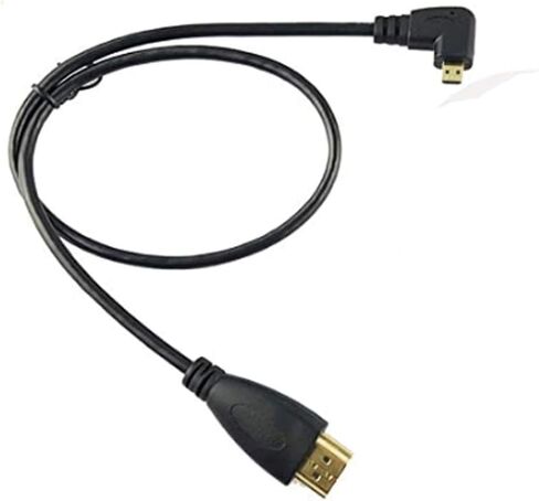 كابل Seadream بزاوية Micro HDMI إلى HDMI 2 حزمة 1.64 قدم 50 سم 90 درجة زاوية مايكرو HDMI ذكر إلى موصل كابل HDMI ذكر (2 حزمة لكل زاوية يمنى وزاوية يسرى) in Kuwait